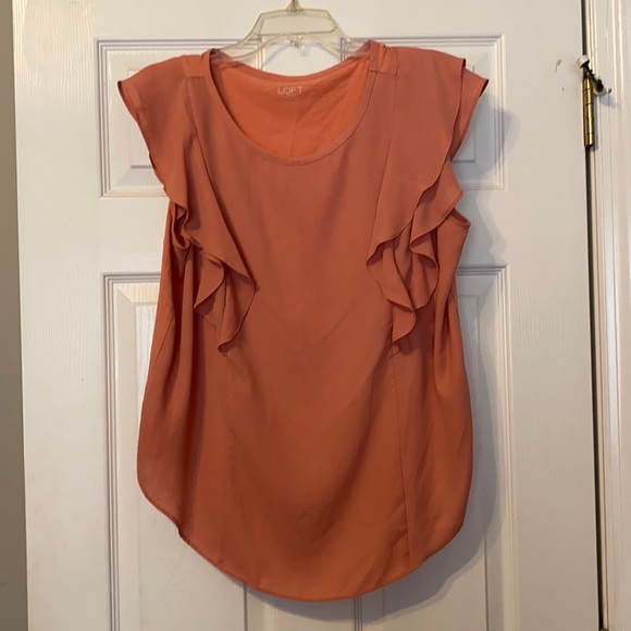 LOFT Tops - LOFT flutter SOLDDDDDD peach blouse L